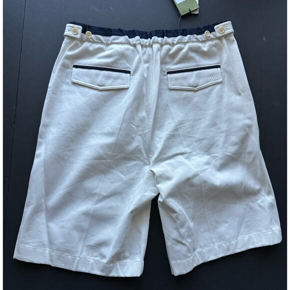 Gucci Double G Embroidery Men’s Short Pants White 32 US/48 Eu 746847 NWT $1250 - Picture 6 of 14